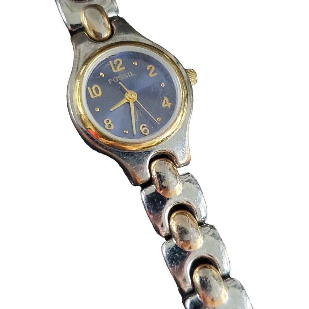 Fossil F2 & Fossil Blue Ladies Date Silver Gold T… - image 5